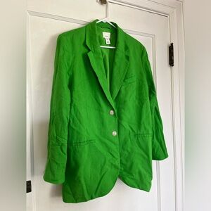 H&M green linen blazer